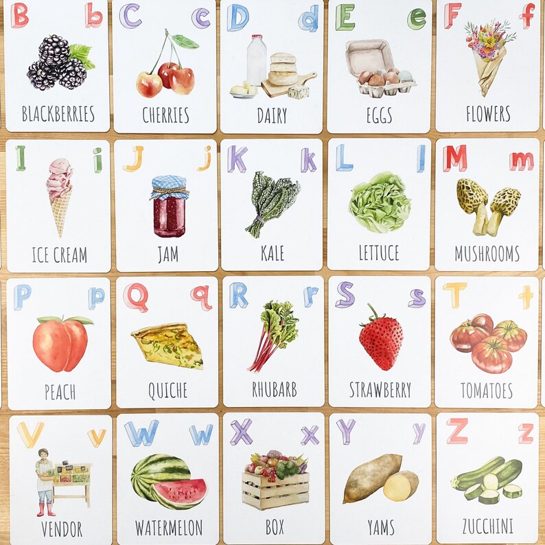 ABC Flash Card Deck Alphabet Flash Cards for Kids Alphabet Etsy Canada