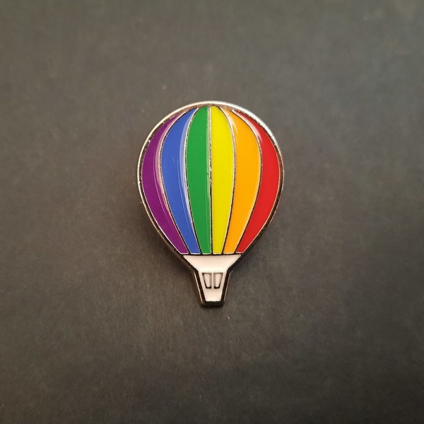 Pin's montgolfière arc-en-ciel enamel hot air balloon alfiler spillo globo aerostático