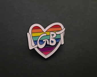 Pin's cœur rainbow LGBT enamel alfiler spillo heart cuore corazon LGBT