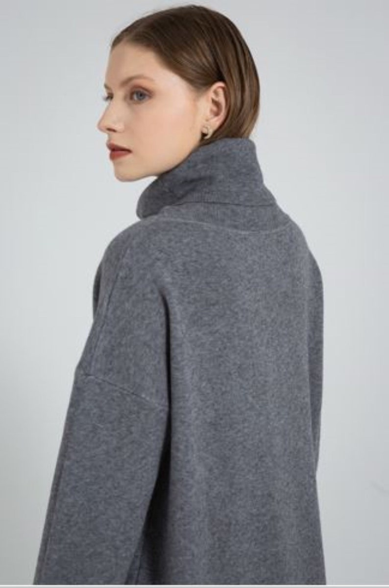 Loose Oversize Midi Turtleneck Winter  Sweater Dress