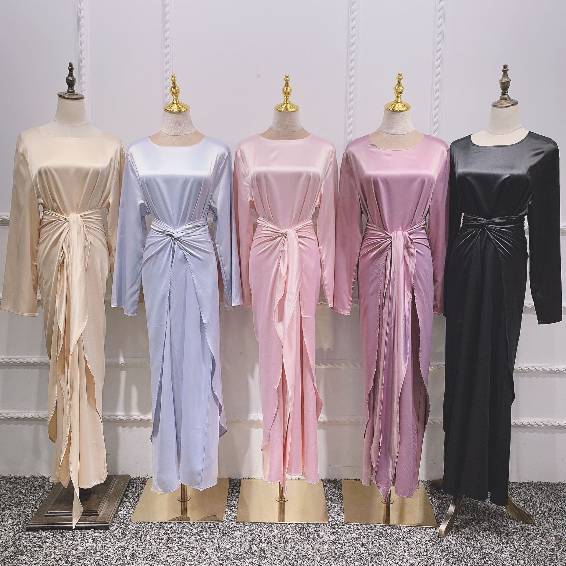 3 Piece Women's Abaya Set 3 Piece Women's Satin - Etsy