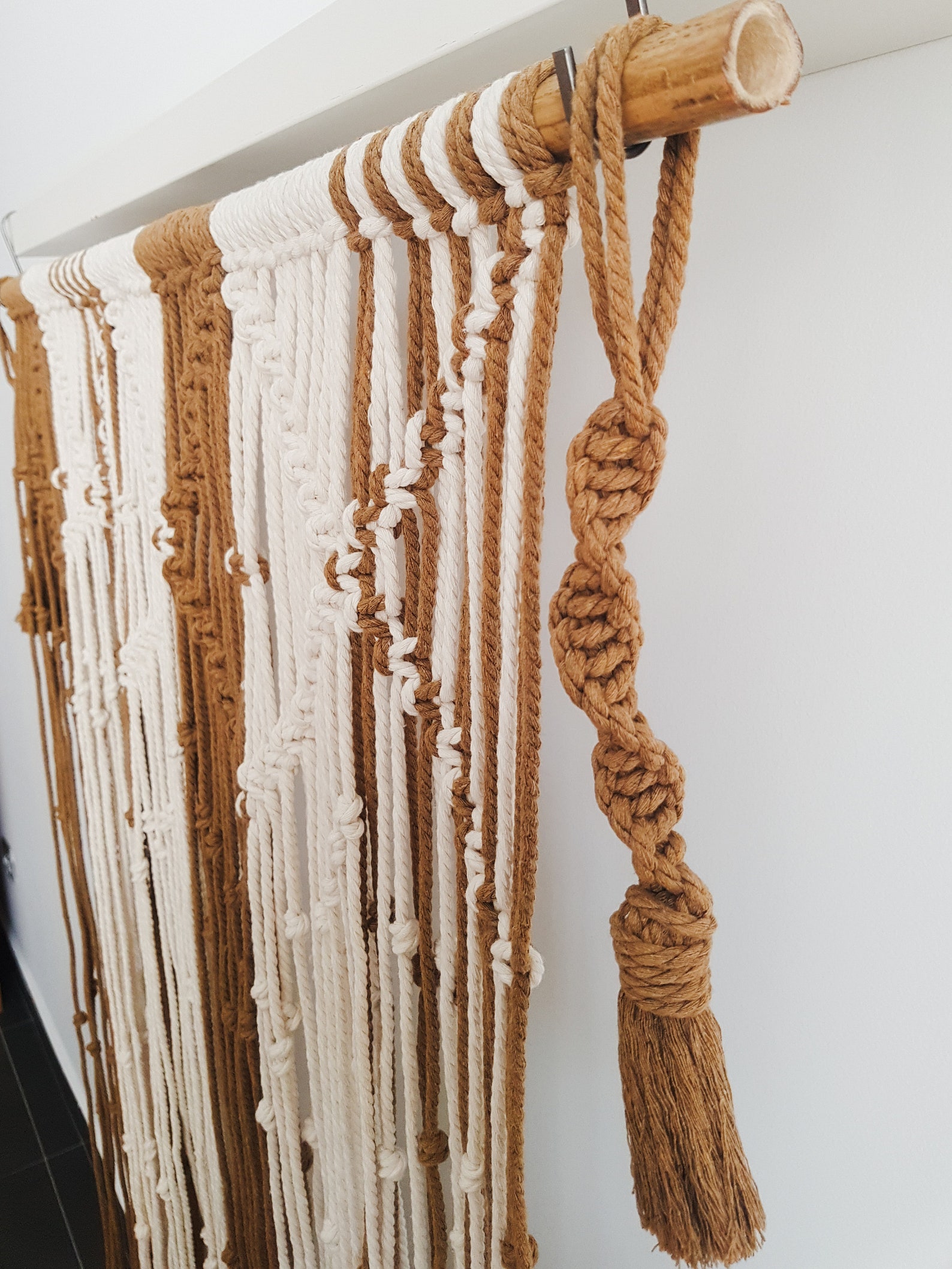 Cortina de macramé cortinas estilo bohemio decoración del Etsy
