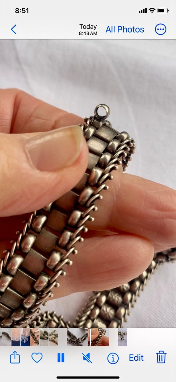 Victorian Silver Collar necklace - image 5