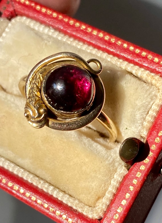Antique Victorian Garnet Snake Ring