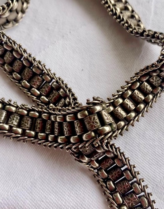 Victorian Silver Collar necklace - image 4