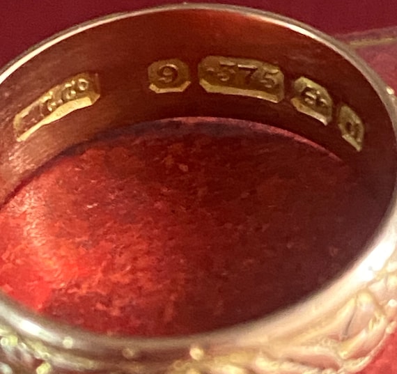Antique, engraved, orange blossom wedding band in… - image 5