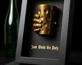 Dubbeglas decoration in a picture frame