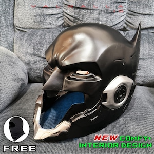 Bat Knight Armored Matte Silver Mouth Hole Custom Cosplay Helmet High Quality Cowl