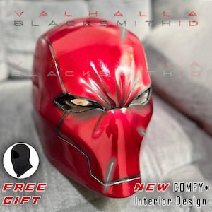 Red Hood Rebirth Glossy Battle Damaged Cosplay Helmet or Mask High Quality Costume