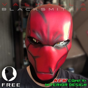 Red Hood Rebirth Cosplay Helmet: Matte Fiberglass Mask, Battle Damage