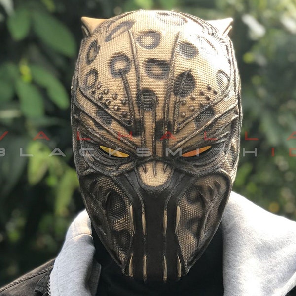 Killmonger Golden Jaguar Cosplay Costume Helmet