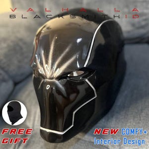 Red Hood Rebirth Cosplay Helmet: Black Fiberglass Costume Mask