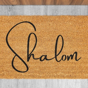 Shalom Door Mat, Jewish Doormat, Welcome Mat Shalom, Jewish Home Decor, Jewish Housewarming Gift, Gift Home Buyer, Israelite, Shalom