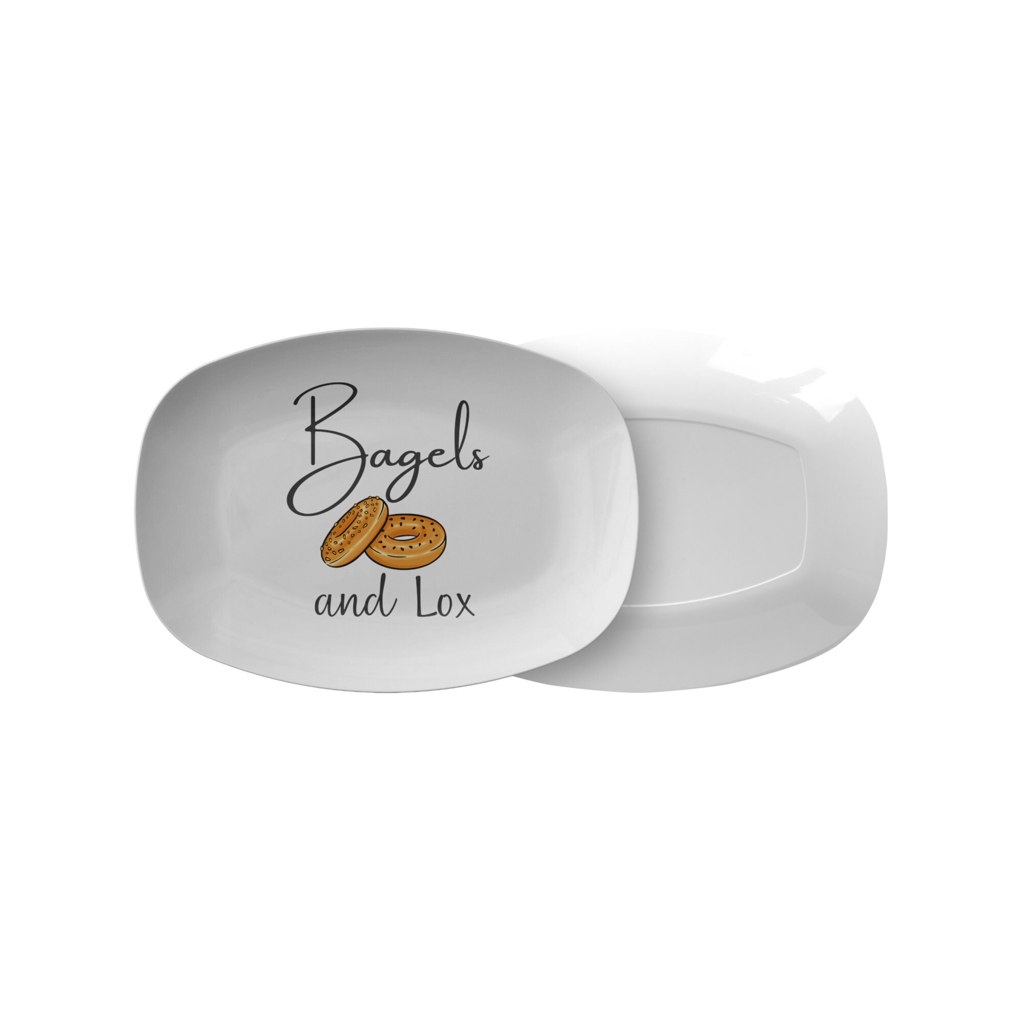 Bagel and Lox Serving Plate Bagel Platter Unbreakable Jewish Etsy