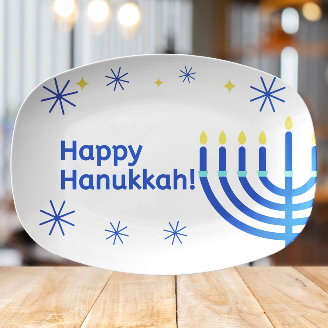 Hanukkah Platter Happy Hanukkah Jewish Serving Platter Etsy