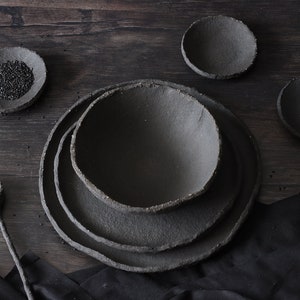 Black dinnerware set and mini bowls for food photography, Dinnerware set, Dishes for props styling