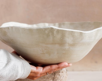 Large Stoneware Serving Bowl , Handmade Ceramic Salad Bowl