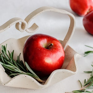 Ensemble de pièce maîtresse en céramique marbrée de 2, Bol à fruits rond en grès pour décor rustique, Bol en céramique mate pour décor de cuisine image 1