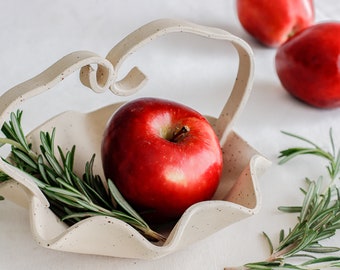 Ensemble de pièce maîtresse en céramique marbrée de 2, Bol à fruits rond en grès pour décor rustique, Bol en céramique mate pour décor de cuisine