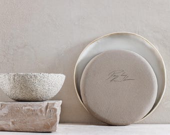 Stoneware plates set for meaningful personalized gift