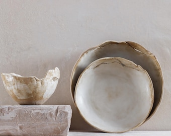 Stoneware dinnerware set for family everyday meals