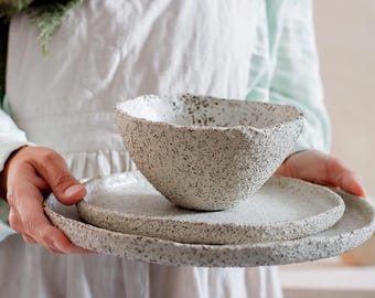 Ceramic dinnerware set for family home cozy dining