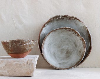 Ceramic plates and bowls for couples shared dining moments
