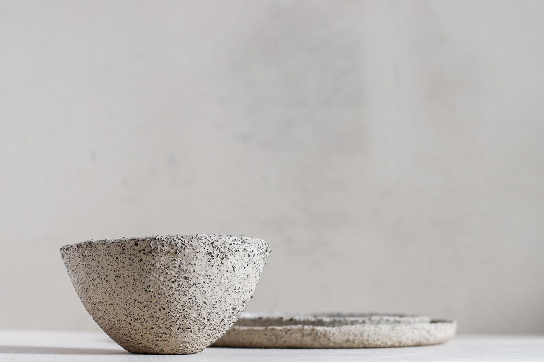 Set of 1 - Matte White Stoneware Plates & Bowl – Artisan Pottery