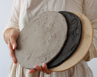 Ensemble d’assiettes en grès rustique de 3, Assiettes d’aspect terreux, Accessoires idéaux pour la photographie culinaire, Nature morte