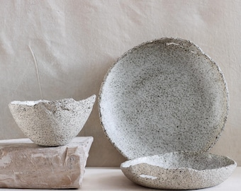 Handmade pottery dinnerware for unique couple gift