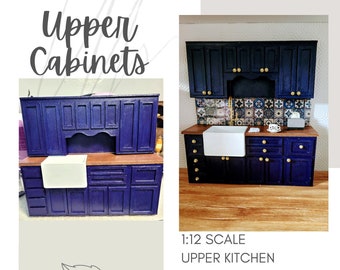 SVG Dollhouse Upper Kitchen Cabinets, 1:12 Scale (Digital Download)