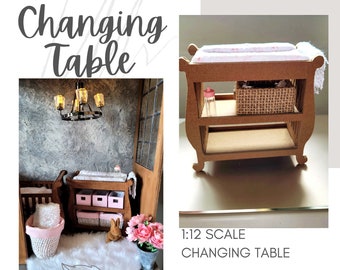 SVG Dollhouse MINIATURE Baby Change Table - Dollhouse Infant Nursery Changing Table - Cricut File ~ Instant DIGITAL Download