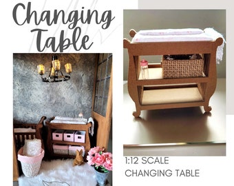 MINIATURE Baby Change table- Dollhouse Infant Nursery Changing Table- SVG File ~ Instant DIGITAL Download