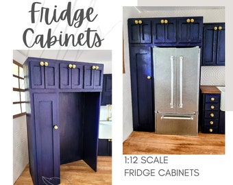 SVG Dollhouse Kitchen Fridge Surround Cabinets 1:12 Scale (Digital Download)