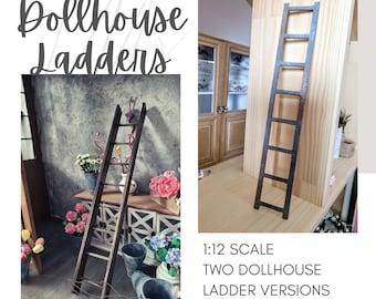 DIY Ladders 1:12 Dollhouse Miniatures ~ SVG File ~ Instant Download