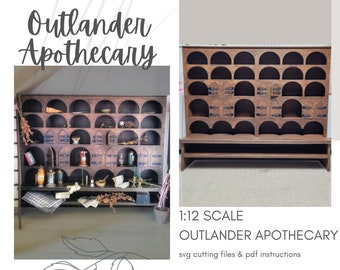 Outlander Apothecary Wall Cabinet SVG File, 1:12 Scale (Digital Download)