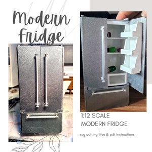 Dolls House Modern Kitchen SMEG Fridge, Choice of Colours, 1:12th Scale,  Miniature Fridge 