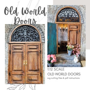 Dollhouse SVG Cricut Maker ~ Old World Vintage Antique Door for 1:12 scale Miniature / Diorama  ~ Instant Download