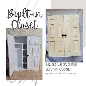 DIY Puppenhaus Miniatur Garderobe / Mini Eingebauter Schrank ~ Cricut Maker SVG Datei ~ Instant Digital Download