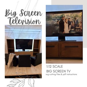 Miniatur Puppenhaus Flatscreen TV / DIY Mini Home Movie Theater Fernsehen SVG Cricut Cut File ~ Flachbild Sofort-Download