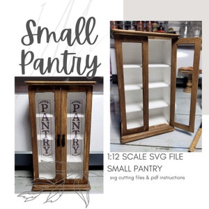 SVG Dollhouse Small Pantry/ DIY/ Digital Cricut / Laser Cut Files ~ Miniature Kitchen Cabinet ~ Instant Download