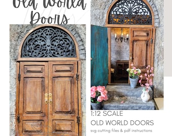 Dollhouse Old World Door SVG, 1:12 Scale Miniature (Digital Download)