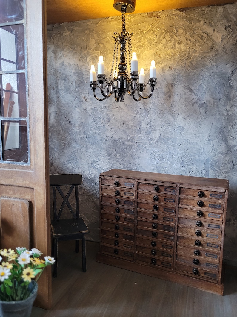MINIATURA Muebles de casa de muñecas Cajones de archivo antiguos SVG - Muebles de Halloween - Casa de muñecas SVG Descarga instantánea imagen 6