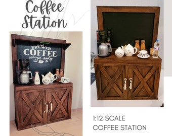 SVG - Miniature Dollhouse Coffee Station / Laser Cut Files ~ Instant DIGITAL Download