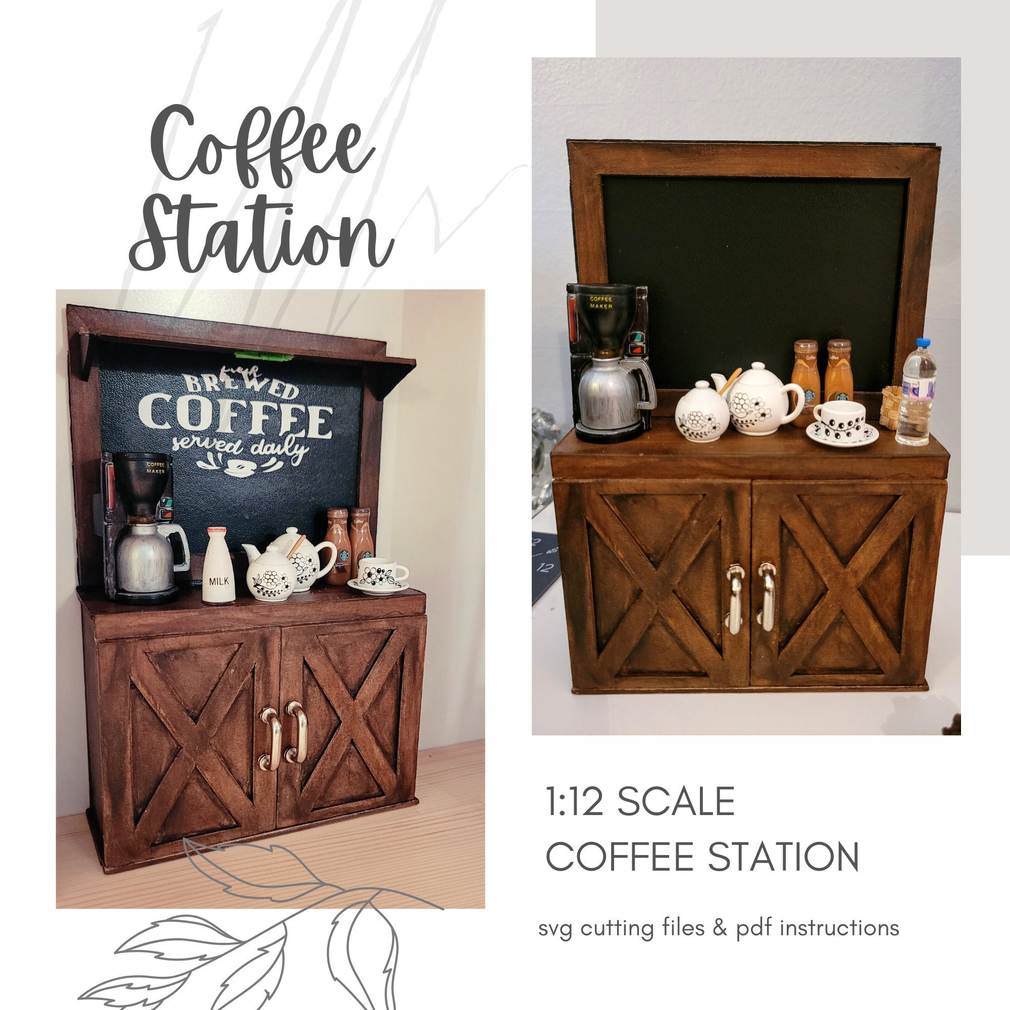 Download DIY Miniature Dollhouse Coffee Stationt / SVG Cricut Cut ...