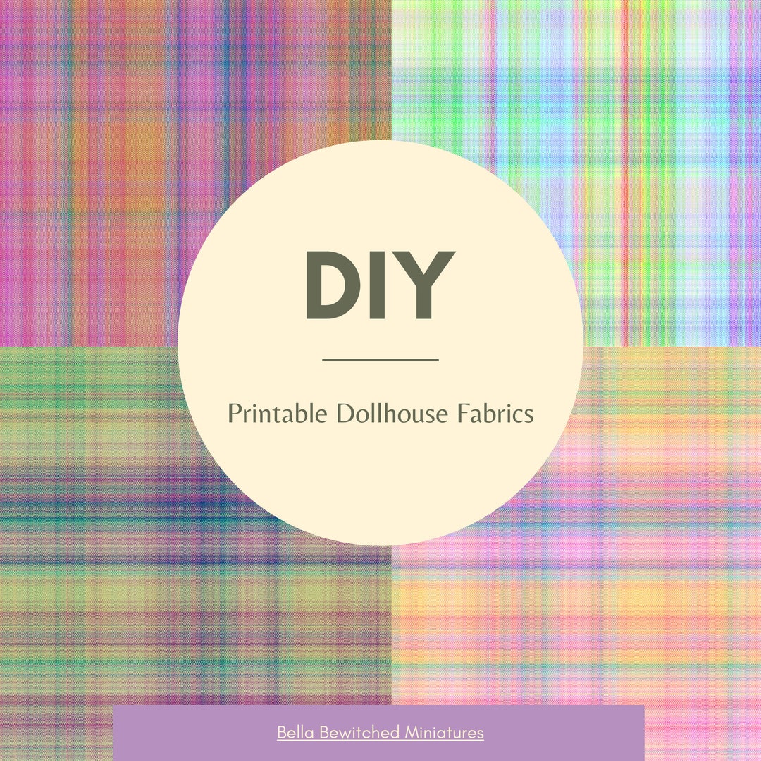Dollhouse Printable Plaid Fabric: Miniature Decor (A4 PDF) - Etsy