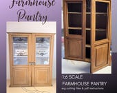 1:6 scale MINIATURE Doll Farmhouse Pantry Cabinet SVG Cutting File ~ Instant Digital Download DIY Furniture for Fashion Dolls