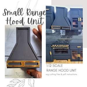 SVG Dollhouse Kitchen Range Hood 1:12 scale ~ DIY Mini Farmhouse Kitchen Oven Hood ~ Cricut Cut File ~ Téléchargement numérique instantané