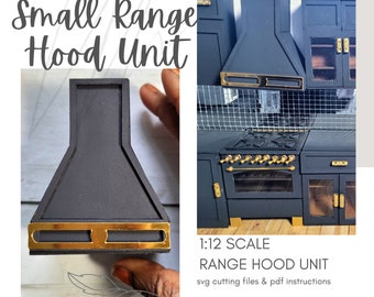 Dollhouse SVG Small Kitchen Range Hood 1:12 scale ~ DIY Miniature Kitchen Oven Hood ~ Cricut Cut File ~ Laser File Instant Digital Download