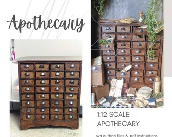 MINIATURE Dollhouse Furniture Apothecary Shelves SVG ~ Instant Download